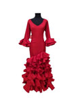 Talla 44. Traje de Flamenca Liso Rojo. Ana 148.760€ #50215TRJANARJ44